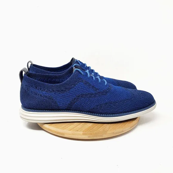 Cole Haan OriginalGrand Shoes Mens 10.5 Stitchlite Oxford Blue Wingtip Sneaker