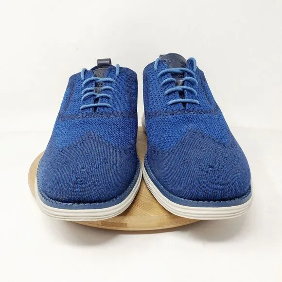 Cole Haan OriginalGrand Shoes Mens 10.5 Stitchlite Oxford Blue Wingtip Sneaker