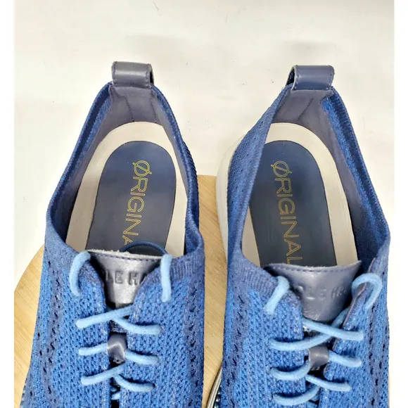 Cole Haan OriginalGrand Shoes Mens 10.5 Stitchlite Oxford Blue Wingtip Sneaker