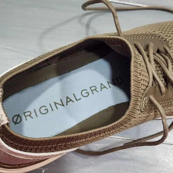 Cole Haan Oxford Shoes Original Grand Meridian Brown Knit Size 8 B Style W26498