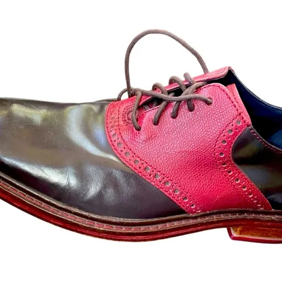 COLE HAAN Saddle Brown Two Tone Oxford Men's Lace Up Shoe 9M