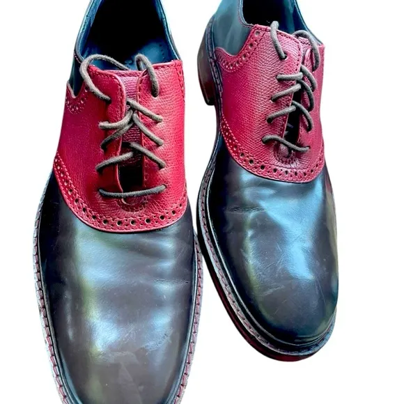 COLE HAAN Saddle Brown Two Tone Oxford Men's Lace Up Shoe 9M