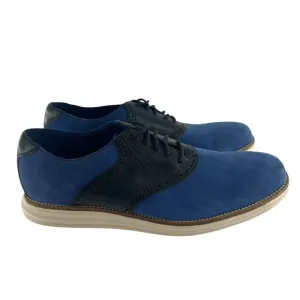 Cole Haan Shoes Mens 9.5 M Blue Suede Grand OS Saddle Oxford Two Tone Comfort