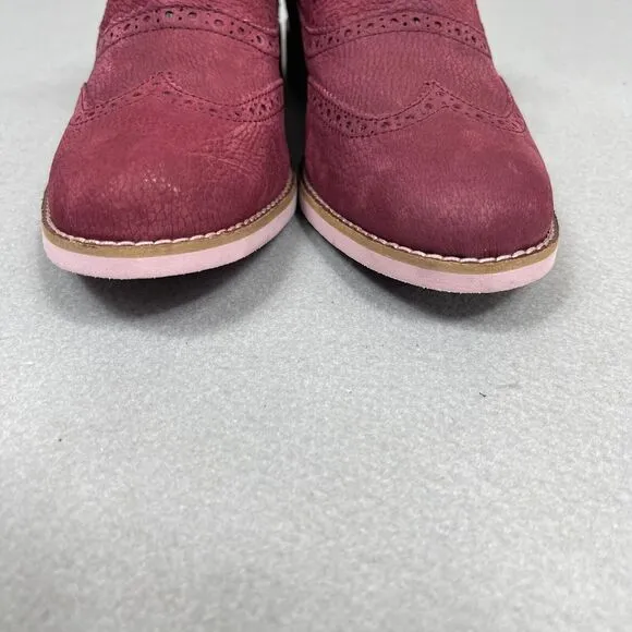 Cole Haan Shoes Womens Sz 10 Alisa Burgundy Suede Oxford Wingtip Brogue Lace Up