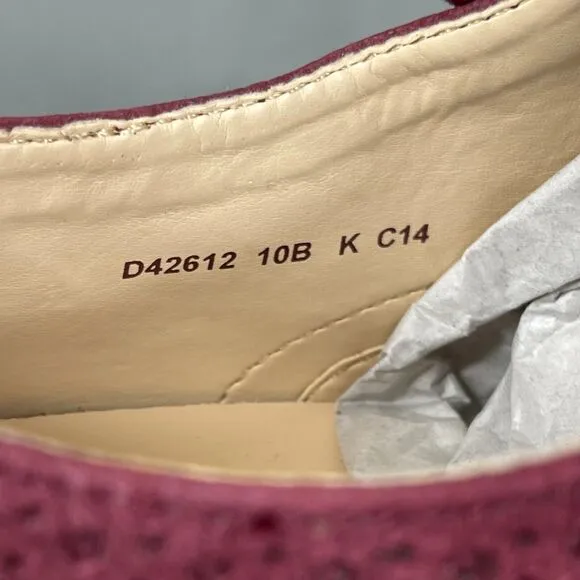 Cole Haan Shoes Womens Sz 10 Alisa Burgundy Suede Oxford Wingtip Brogue Lace Up