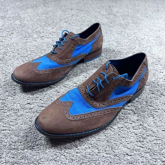 Cole Haan Summer Oxford Shoes Mens 10.5M Brown Blue