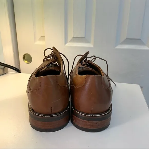 Cole Haan Tan Brown Wingtip Leather Lace Oxford Shoes Classic Formal 13 Wide