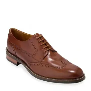 Cole Haan Tan Brown Wingtip Leather Lace Oxford Shoes Classic Formal 13 Wide