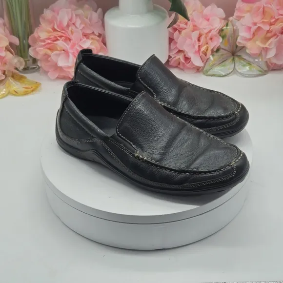 Cole Haan Tucker Venetian Shoes Men's 8M C03557 Black Leather Loafer
