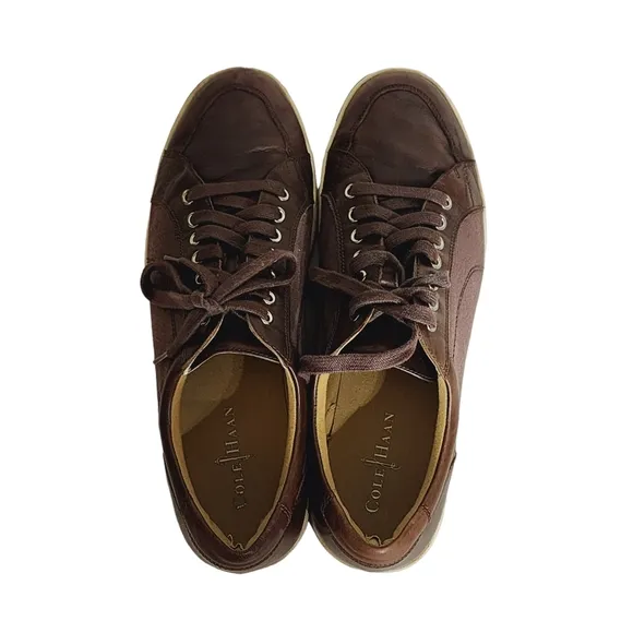 Cole Haan Vartan Sport Oxford Canvas Sneakers in Brown C12397 Mens Size 10.5