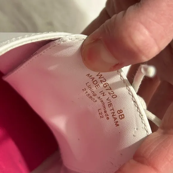 Cole Haan White and Pink Flats with Wingtip Oxford