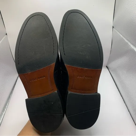 Cole Haan Williams Longwing Derby II C13595 Black Leather Dress 7.5M Y2K Oxford