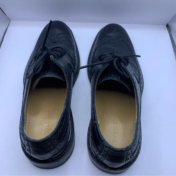 Cole Haan Williams Longwing Derby II C13595 Black Leather Dress 7.5M Y2K Oxford