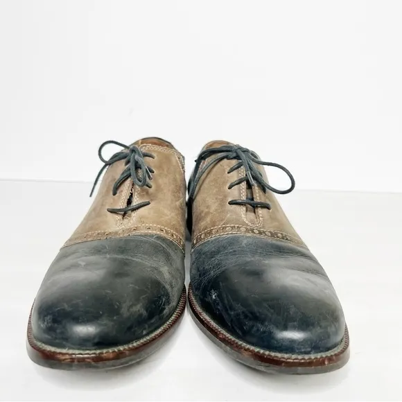 Cole Haan Williams Oxford Grey Tan Leather Shoes Size 8.5 Men’s