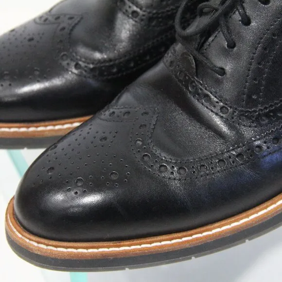 Cole Haan Wingtip Oxford Morris sz 9.5 Mens Black Leather Dress Shoes Grand OS