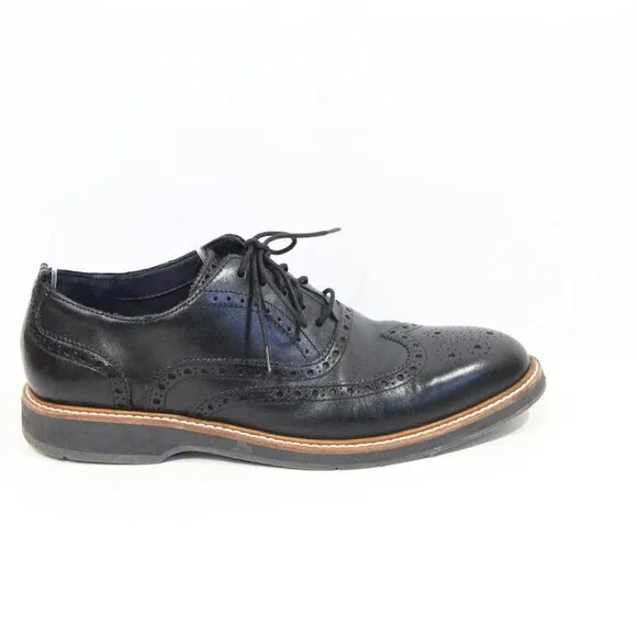 Cole Haan Wingtip Oxford Morris sz 9.5 Mens Black Leather Dress Shoes Grand OS