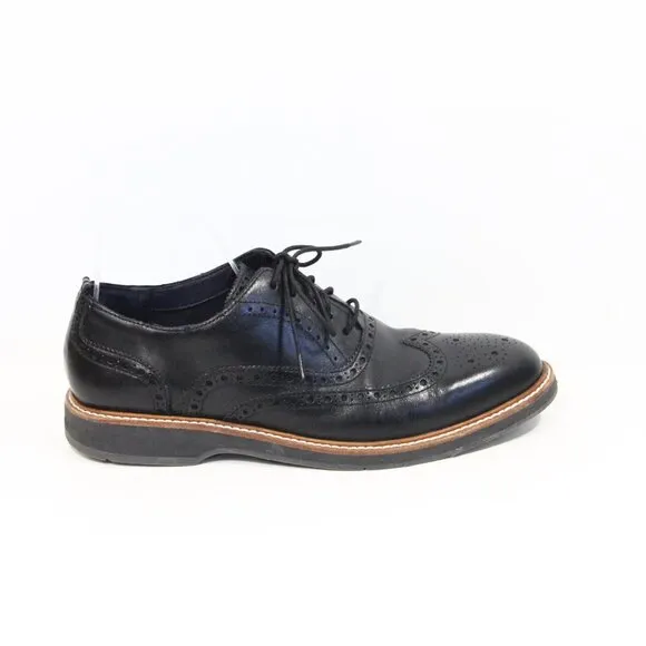 Cole Haan Wingtip Oxford Morris sz 9.5 Mens Black Leather Dress Shoes Grand OS