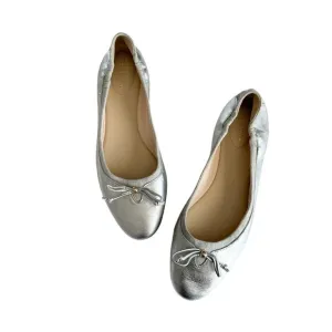 Cole Haan Women's Keira Metallic Silver Slip On Ballet Flats Size 8.5
