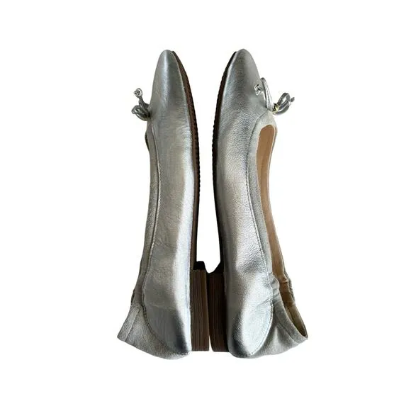Cole Haan Women's Keira Metallic Silver Slip On Ballet Flats Size 8.5