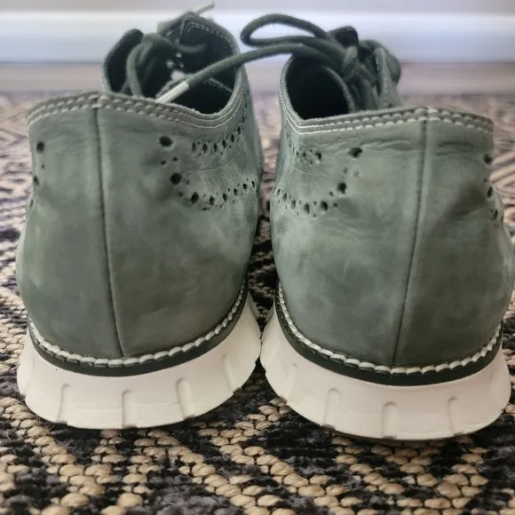 Cole Haan ZERØGRAND Mens Size 13 Green Stitchlite Wingtip Oxford Style Shoes.