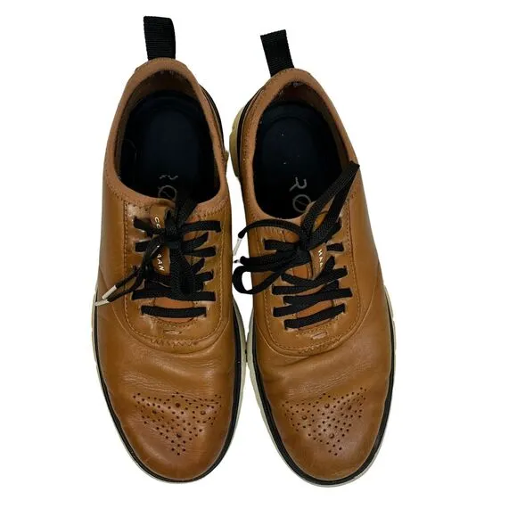 Cole Haan ZeroGrand Men’s 9M Laser Wingtip Brown Leather Oxford Style