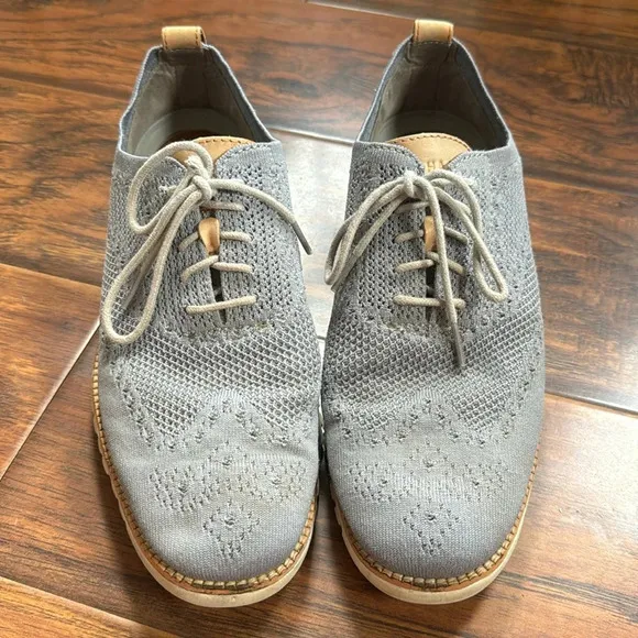 Cole Haan Zerogrand Stitchelite Oxford Shoe Size 9 Grey