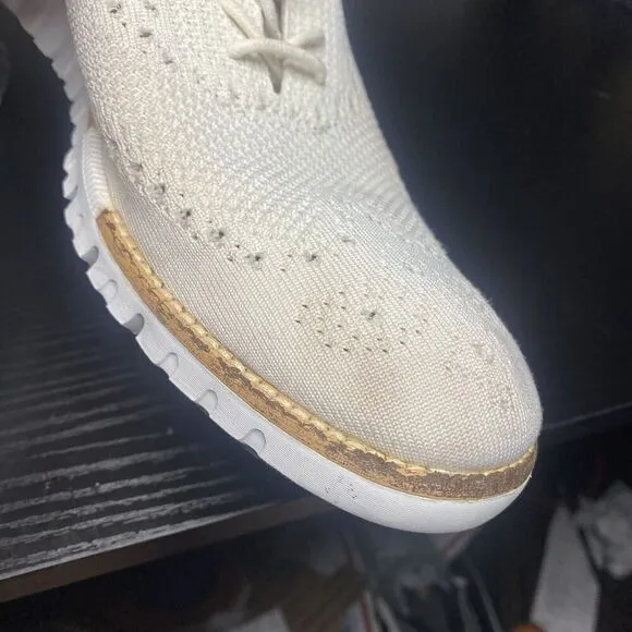 Cole Haan ZeroGrand Wingtip Oxford Stitchlite White Knit Size 9.5  Mens Shoes