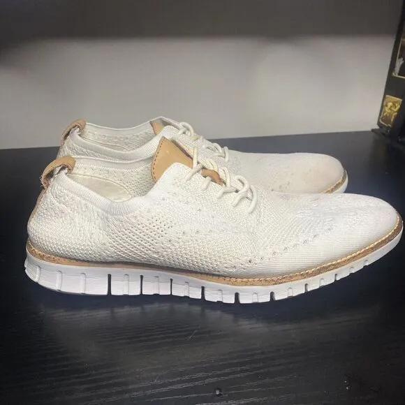 Cole Haan ZeroGrand Wingtip Oxford Stitchlite White Knit Size 9.5  Mens Shoes