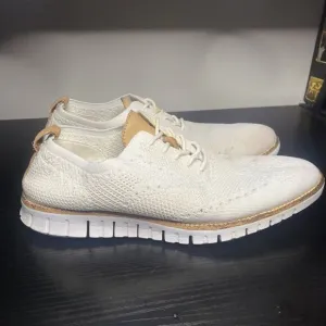 Cole Haan ZeroGrand Wingtip Oxford Stitchlite White Knit Size 9.5  Mens Shoes