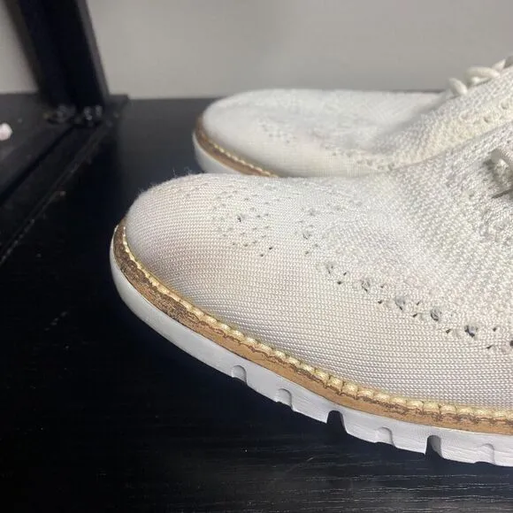 Cole Haan ZeroGrand Wingtip Oxford Stitchlite White Knit Size 9.5  Mens Shoes