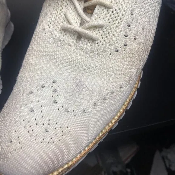 Cole Haan ZeroGrand Wingtip Oxford Stitchlite White Knit Size 9.5  Mens Shoes