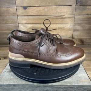 Cole Haan Mens Size US 8 Wide Davidson Grand Wingtip Oxford Brown Leather Shoes