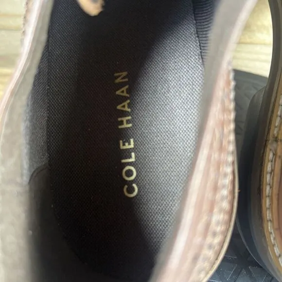 Cole Haan Mens Size US 8 Wide Davidson Grand Wingtip Oxford Brown Leather Shoes