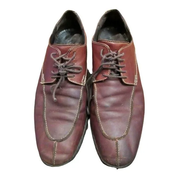 Cole Haan Mens Brown Mahogany Leather Lace-Up Oxford Tie Shoes Sz 9.5M
