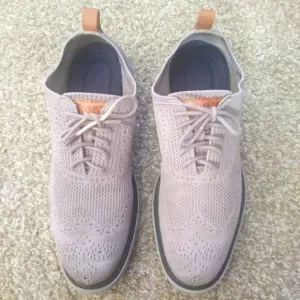 Cole Haan Men's Grand Evolution Gray Stitchlite Wingtip Oxford Shoes Size 9.5