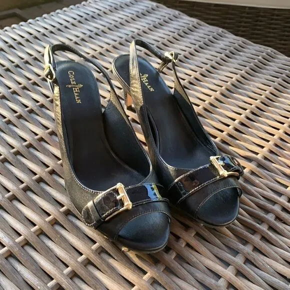 Cole Haan NikeAir Judy Slingback Leather Shoes 7.5