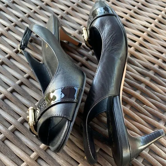 Cole Haan NikeAir Judy Slingback Leather Shoes 7.5