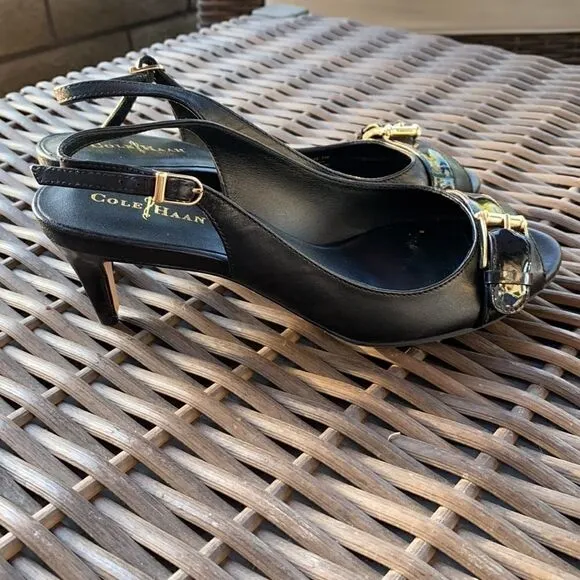 Cole Haan NikeAir Judy Slingback Leather Shoes 7.5