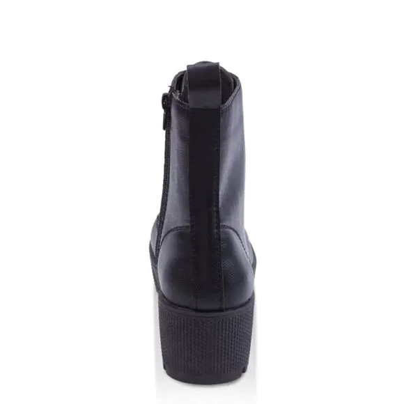 Combat Faux Leather Boots