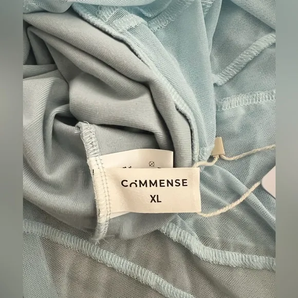 COMMENSE OFF THE SHOULDER RUCHED DRESS, pale blue XL • New With Tags