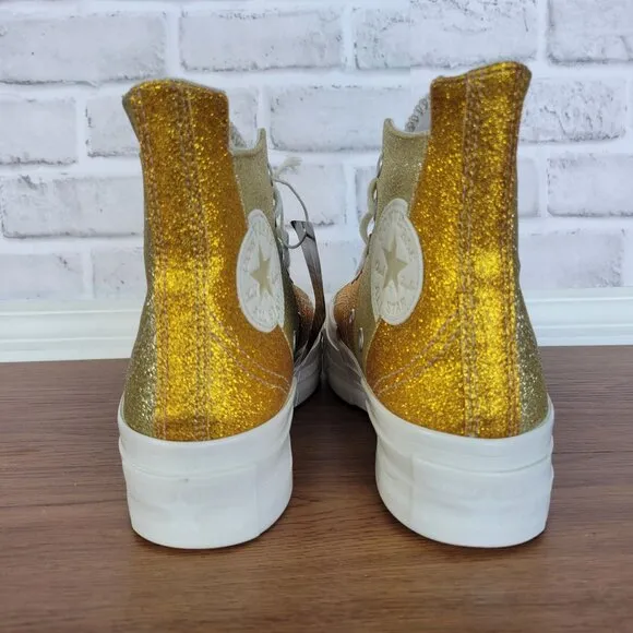 ❤️❤️Converse Chuck 70 Plus Hi Glitter Galore 6.5 Men Shoes Gold Premium A08176C