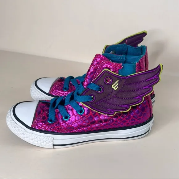 Converse Chuck Taylor All Star Cosmos Pink Boltz with Wings Youth Shoe Size 11