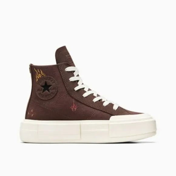 Converse CTAS Cruise Tiny Tattoos Hi Top Platform Lightweight Brown Shoe…