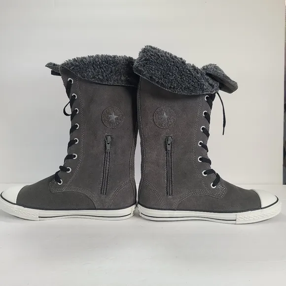 Converse CTAS Sharon Lace Up Gray Suede Boots Women's Size 7
