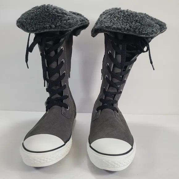 Converse CTAS Sharon Lace Up Gray Suede Boots Women's Size 7