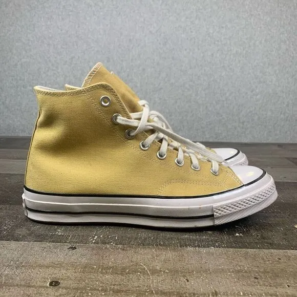 Converse Men’s Size 9.5 All Star 70 High Top Sneakers Yellow Classic Shoes Gold