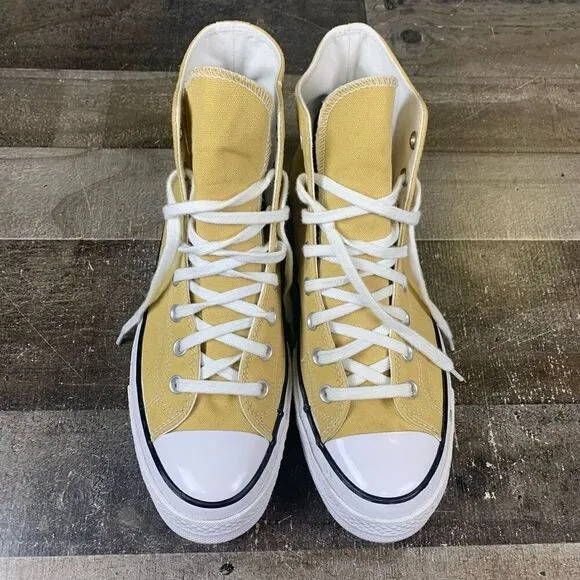 Converse Men’s Size 9.5 All Star 70 High Top Sneakers Yellow Classic Shoes Gold