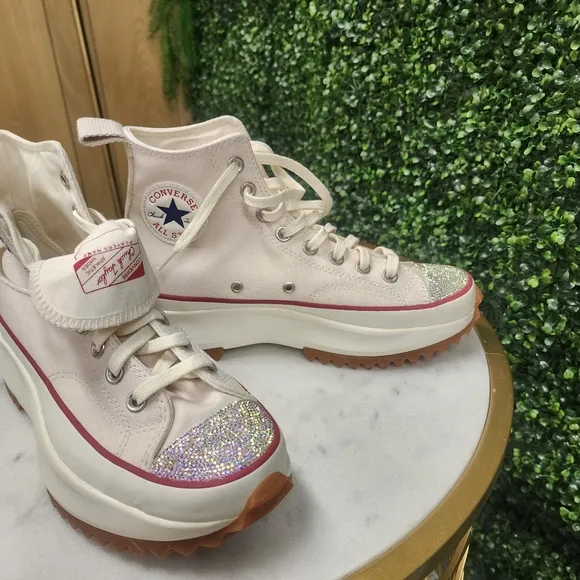 Converse RUN STAR HIKE HI Custom Swavarski Platform Sneakers