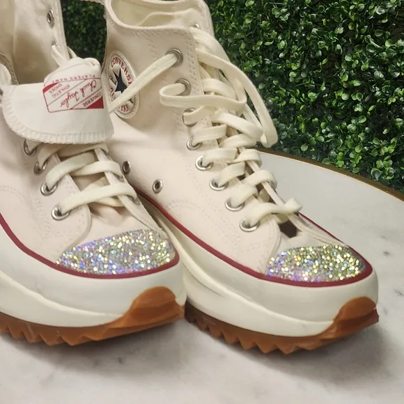 Converse RUN STAR HIKE HI Custom Swavarski Platform Sneakers