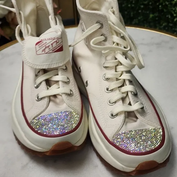 Converse RUN STAR HIKE HI Custom Swavarski Platform Sneakers